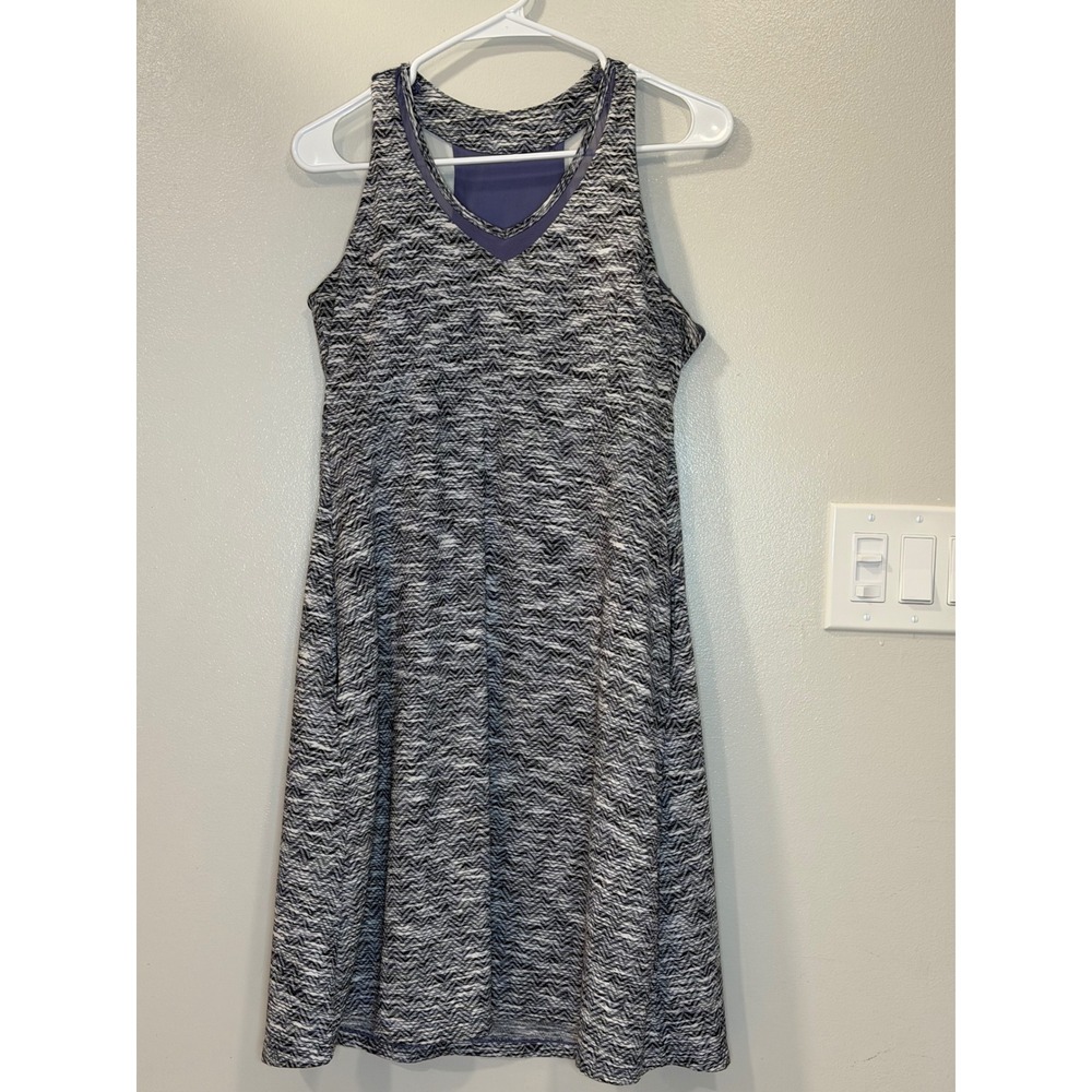 MPG Womens Athletic Skort Dress Medium Grey Herringbone Tenniscore Racerback